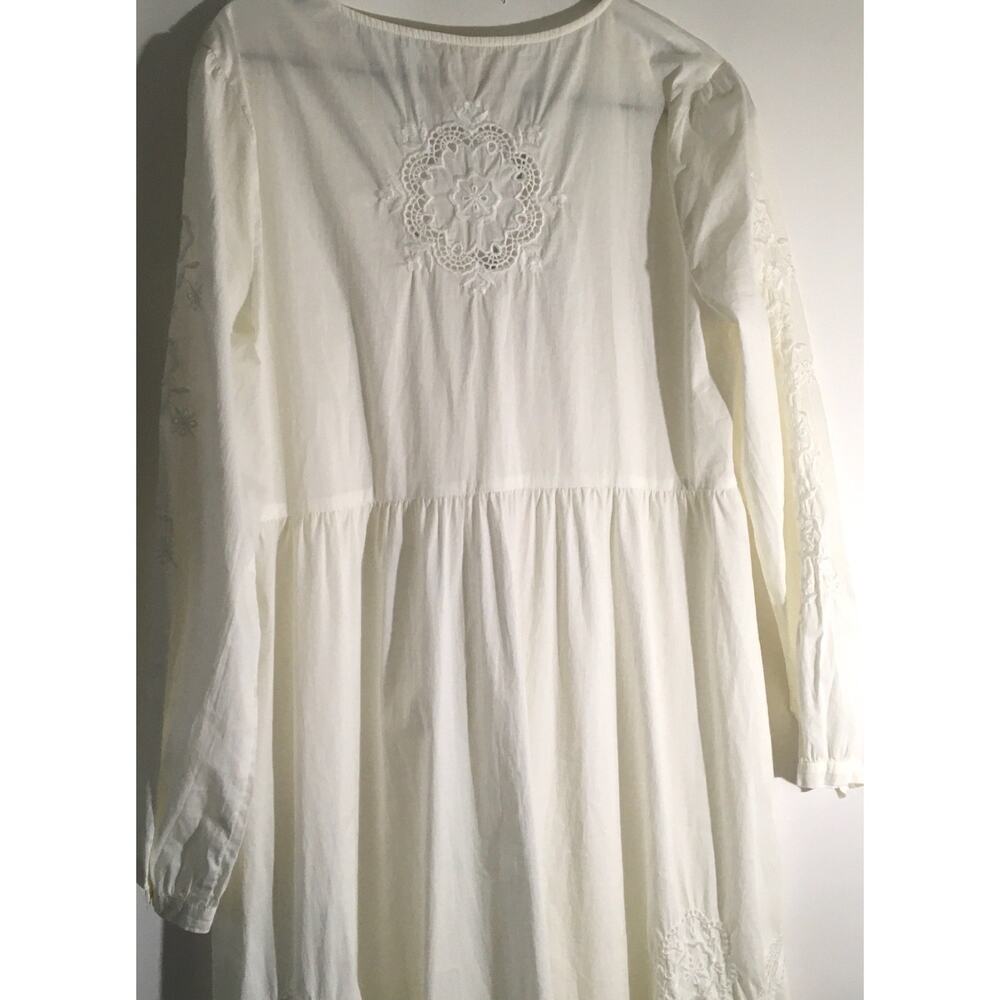 Johnny Was Baraz Midi Women's Size Small White Embroidered Eyelet Detail Boho - Picture 8 of 9